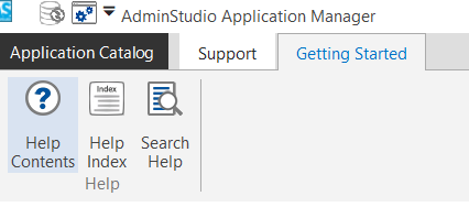 Getting Started Tab of Application Manager Ribbon
